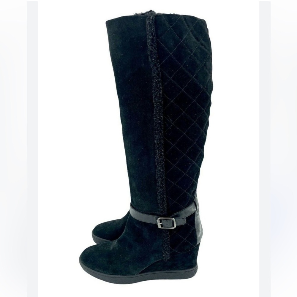 Aquatalia warm lined shearling wedge heel boot 7.5